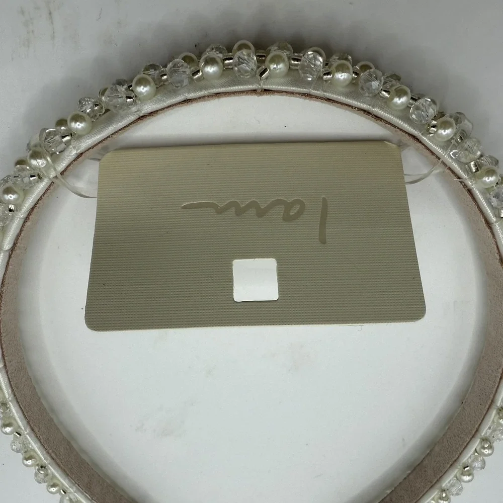 NWT     i Am Beaded Headband Pearl